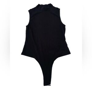 THREADBARE MOCK NECK BLACK BODYSUIT TANK SIZE 8